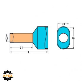 WAGO | 216-542 | TWIN FERRULE; SLEEVE FOR 2 X 1 MM&sup2; / AWG 2