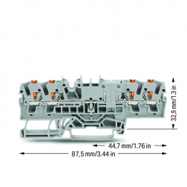 WAGO | 2202-1801 | 4-CONDUCTOR THROUGH TERMINAL BLOCK WITH P