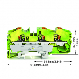 WAGO | 2216-1307 | 3-CONDUCTOR GROUND TERMINAL BLOCK; 16 MM&sup2;