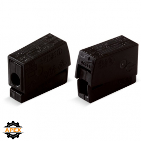 WAGO | 224-104 | PUSHWIRE&reg; INLINE CONNECTOR; BLACK; 
BOX OF