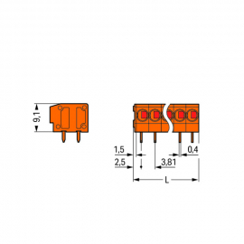 WAGO | 235-105/330-000 | PCB TERMINAL BLOCK; 1.5 MM&sup2;; PIN SP