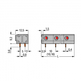 WAGO | 235-802 | PCB TERMINAL BLOCK; 2.5 MM&sup2;; PIN SPACING 10