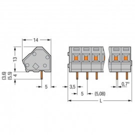 WAGO | 236-124 | PCB TERMINAL BLOCK; 2.5 MM&sup2;; PIN SPACING 5/