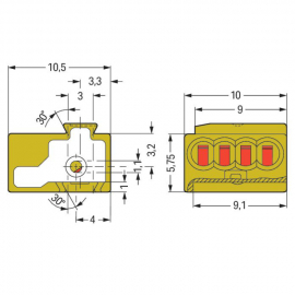 WAGO | 243-748 | 4-CONDUCTOR; MICRO PUSH WIRE&reg; PCB CONNECTOR