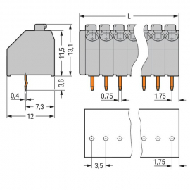 WAGO | 250-106/000-006 | PCB TERMINAL BLOCK; PUSH-BUTTON; 1.
