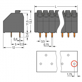 WAGO | 250-208/353-604 | THR PCB TERMINAL BLOCK; PUSH-BUTTON