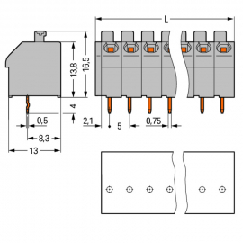 WAGO | 250-512 | PCB TERMINAL BLOCK; PUSH-BUTTON; 1.5 MM&sup2;; P
