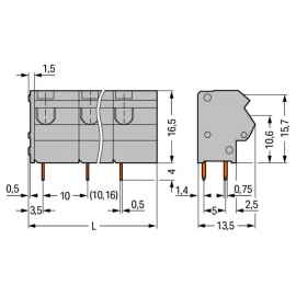 WAGO | 254-653 | PCB TERMINAL BLOCK; 2.5 MM&sup2;; PIN SPACING 10