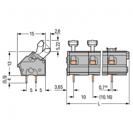 WAGO | 256-603/000-009/999-950 | PCB TERMINAL BLOCK; PUSH-BU