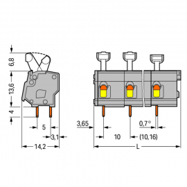 WAGO | 257-624 | PCB TERMINAL BLOCK; PUSH-BUTTON; 2.5 MM&sup2;; P