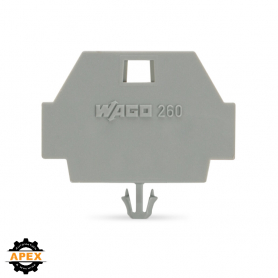 WAGO | 260-371 | END PLATE; WITH SNAP-IN MOUNTING FOOT; GRAY