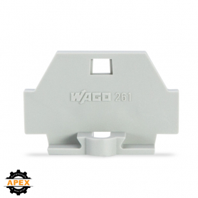 WAGO | 261-361 | END PLATE; WITH FIXING FLANGE; GRAY