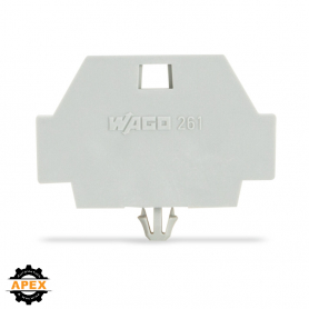 WAGO | 261-371 | END PLATE; WITH SNAP-IN MOUNTING FOOT; GRAY