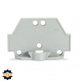 WAGO | 261-410 | END PLATE; WITH FIXING FLANGE; GRAY