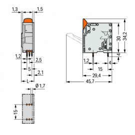 WAGO | 2616-3101 | PCB TERMINAL BLOCK; LEVER; 16 MM&sup2;; PIN SP