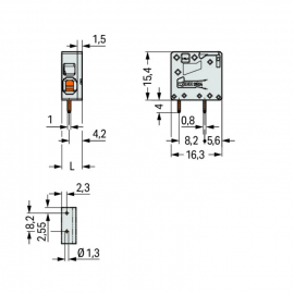 WAGO | 2624-1101 | PCB TERMINAL BLOCK; 4 MM&sup2;; PIN SPACING 5