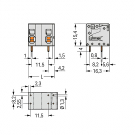 WAGO | 2624-1504 | PCB TERMINAL BLOCK; 4 MM&sup2;; PIN SPACING 11