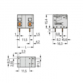WAGO | 2624-1505 | PCB TERMINAL BLOCK; 4 MM&sup2;; PIN SPACING 11