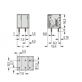 WAGO | 2624-3304 | PCB TERMINAL BLOCK; 4 MM&sup2;; PIN SPACING 7.