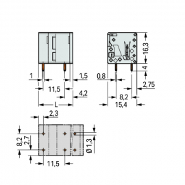 WAGO | 2624-3502 | PCB TERMINAL BLOCK; 4 MM&sup2;; PIN SPACING 11