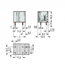 WAGO | 2624-3504 | PCB TERMINAL BLOCK; 4 MM&sup2;; PIN SPACING 11