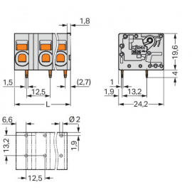 WAGO | 2626-1358 | PCB TERMINAL BLOCK; 6 MM&sup2;; PIN SPACING 12