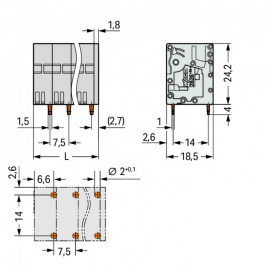 WAGO | 2626-3103 | PCB TERMINAL BLOCK; 6 MM&sup2;; PIN SPACING 7.