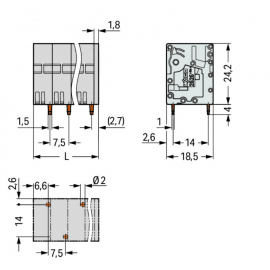 WAGO | 2626-3105/020-000 | PCB TERMINAL BLOCK; 6 MM&sup2;; PIN SP
