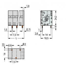 WAGO | 2626-3107/020-000 | PCB TERMINAL BLOCK; 6 MM&sup2;; PIN SP