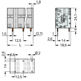 WAGO | 2626-3353 | PCB TERMINAL BLOCK 6 MM&sup2; PIN SPACING 12.5