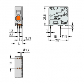 WAGO | 2636-1101/000-016 | PCB TERMINAL BLOCK 16 MM&sup2; PIN SPA
