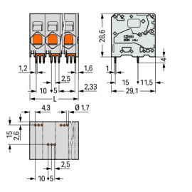 WAGO | 2636-1104/020-004 | PCB TERMINAL BLOCK 16 MM&sup2; PIN SPA