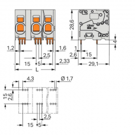 WAGO | 2636-1354 | PCB TERMINAL BLOCK; 16 MM&sup2;; PIN SPACING 1