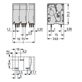 WAGO | 2636-3103/010-000 | PCB TERMINAL BLOCK 16 MM&sup2; PIN SPA