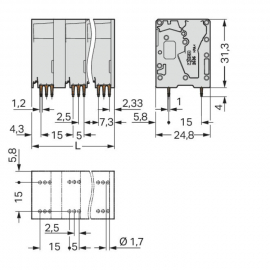 WAGO | 2636-3354 | PCB TERMINAL BLOCK; 16 MM&sup2;; PIN SPACING 1