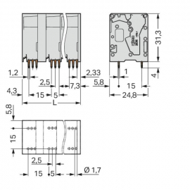 WAGO | 2636-3355 | PCB TERMINAL BLOCK; 16 MM&sup2;; PIN SPACING 1