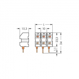 WAGO | 272-453/272-485 | POWER SUPPLY CONNECTOR; WITHOUT PUS