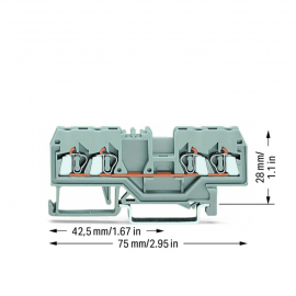 WAGO | 280-833 | 4-CONDUCTOR THROUGH TERMINAL BLOCK; 2.5 MM&sup2;