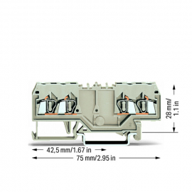 WAGO | 280-995 | DOUBLE POTENTIAL TERMINAL BLOCK; 2.5 MM&sup2;; S