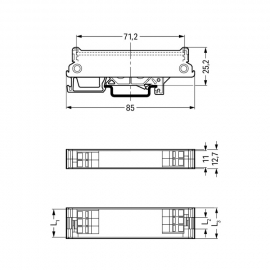 WAGO | 288-600 | TRACK SECTION SIZE 1 1 M LONG, GRAY