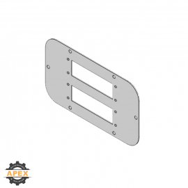 ICOTEK | 43902 | FP-AX 256X149 RAL 7035 (2 CUT-OUTS 36X112MM
