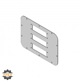 ICOTEK | 43905 | FP-AX 301X221 RAL 7035 (3 CUT-OUTS 36X112MM