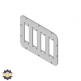 ICOTEK | 43906 | FP-AX 301X221 RAL 7035 (4 CUT-OUTS 36X112MM