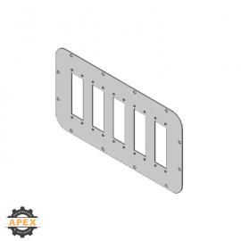 ICOTEK | 43908 | FP-AX 401X221 RAL 7035 (5 CUT-OUTS 36X112MM