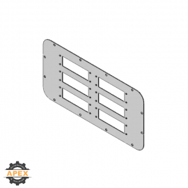 ICOTEK | 43909 | FP-AX 436X221 RAL 7035 (6 CUT-OUTS 36X112MM
