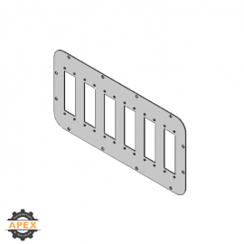 ICOTEK | 43910 | FP-AX 436X221 RAL 7035 (6 CUT-OUTS 36X112MM