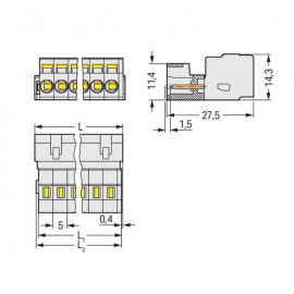 WAGO | 721-612 | 1-CONDUCTOR MALE CONNECTOR; 100% PROTECTED