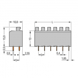 WAGO | 735-303 | PCB TERMINAL BLOCK; PUSH-BUTTON; 1.5 MM&sup2;; P
