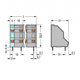 WAGO | 736-702 | DOUBLE-DECK PCB TERMINAL BLOCK; 2.5 MM&sup2;; PI