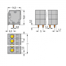 WAGO | 739-112 | PCB TERMINAL BLOCK; 2.5 MM&sup2;; PIN SPACING 5